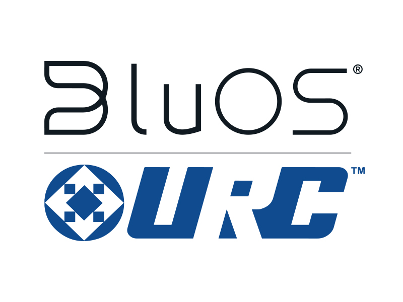 BluOS and URC logos