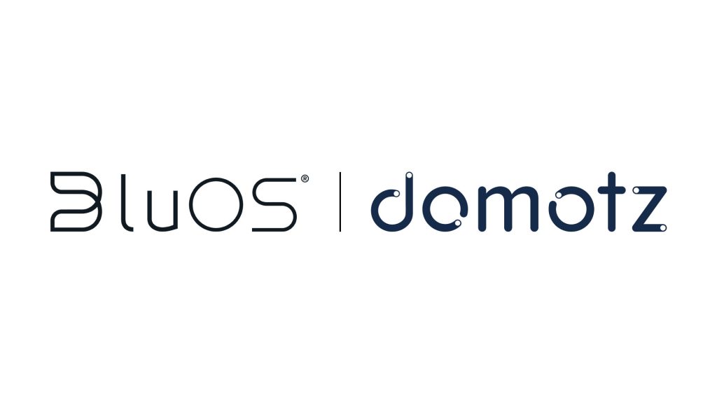 BluOS and Domotz logos
